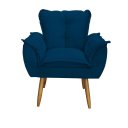 Ver imagem 3 de Poltrona Decorativa Opala Lux Sala Recepeção Azul Marinho - Visan Estofados