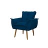 Poltrona Decorativa Opala Lux Sala Recepeção Azul Marinho - Visan Estofados - 5
