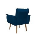 Ver imagem 2 de Poltrona Decorativa Opala Lux Sala Recepeção Azul Marinho - Visan Estofados