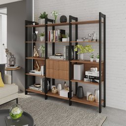 Estante para Livros Multiuso 5 Prateleiras 1,85x1,9m Haia Yescasa  - 1