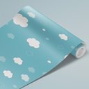 Ver imagem 3 de Papel de Parede Infantil - Céu Nuvens Azul Arte Destaque 2 Metros