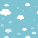 Ver imagem 2 de Papel de Parede Infantil - Céu Nuvens Azul Arte Destaque 2 Metros