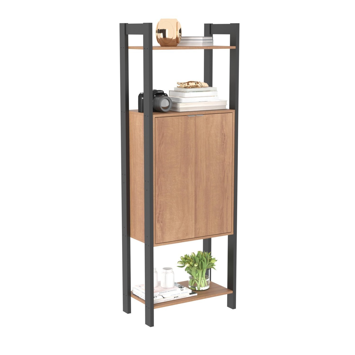 Estante para Livros 2 Portas Centro 185cmx65cm Haia Yescasa - 5