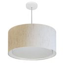 Ver imagem 1 de Lustre Pendente Cilíndrico Duplo Md-4288 Cúpula em Tecido 50x30cm Linho Bege - Bivolt