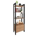 Ver imagem 5 de Estante de Livros 65CMX184,7cm 2 Gavetas Embaixo Haia Yescasa Laranja/Amêndoa/Preto