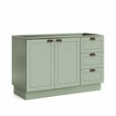 Ver imagem 3 de Balcão para Pia Modelo Americano Provençal 2 Portas 3 Gavetas Frentes em MDF sem Tampo Conecta Verde/Mint