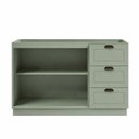 Ver imagem 2 de Balcão para Pia Modelo Americano Provençal 2 Portas 3 Gavetas Frentes em MDF sem Tampo Conecta Verde/Mint
