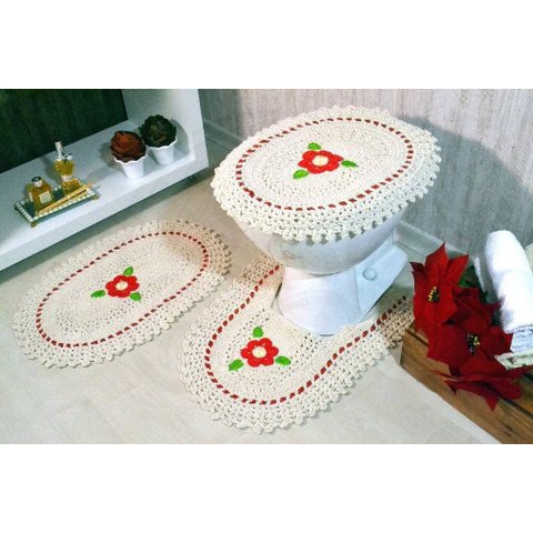 Jogo de Banheiro em Crochê Rojo Arte & Tear