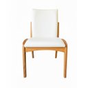 Ver imagem 2 de Kit 4 Cadeira Aura Estofada Estrutura Em Madeira Maciça Courino Branco Conforto Para Sala De Jantar 