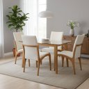 Ver imagem 1 de Kit 4 Cadeira Aura Estofada Estrutura Em Madeira Maciça Courino Branco Conforto Para Sala De Jantar 