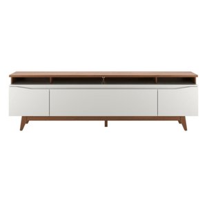 Rack para Tv até 75 Polegadas 3 Portas Flynt St Off White e Canella 220cm