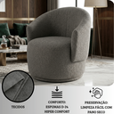 Ver imagem 3 de Poltrona Giratória Orgânica Decorativa Capri Bouclé Suave Design Redondo Luxo P/ Leitura Sala Quarto