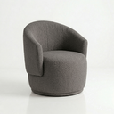 Ver imagem 7 de Poltrona Giratória Orgânica Decorativa Capri Bouclé Suave Design Redondo Luxo P/ Leitura Sala Quarto