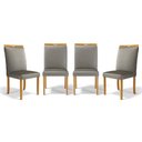 Ver imagem 1 de Kit com 4 Cadeiras Agnes Madeira Maciça Estofadas para Mesa de Jantar Veludo Chumbo 109
