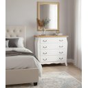 Ver imagem 2 de Cômoda Bombê 4 Gavetas Estilo Clássico - Branco/amadeirado