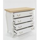 Ver imagem 3 de Cômoda Bombê 4 Gavetas Estilo Clássico - Branco/amadeirado