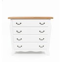 Ver imagem 1 de Cômoda Bombê 4 Gavetas Estilo Clássico - Branco/amadeirado