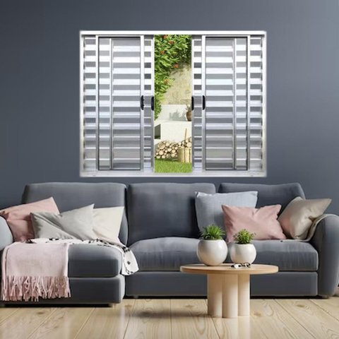 Janela Veneziana de Alumínio 6 Folhas 120 X 150cm Linha Modular