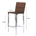 Ver imagem 2 de Kit com 2 Banquetas Altas Jardim em Alumínio e Fibra Argila