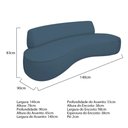 Ver imagem 3 de Sofá Curvo 2 Lugares Amsterdã 140cm Linho Azul Royal - Amarena Moveis