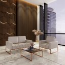 Ver imagem 2 de Sofá para Escritório e Recepção 3 Lugares Corino Atena