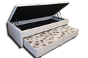 Ver imagem 1 de Bicama Box Baú Solteiro 88x188 com Cama Auxiliar de Molas Ensacadas 3x1 Corino Bege