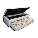 Ver imagem 1 de Bicama Box Baú Solteiro 88x188 com Cama Auxiliar de Molas Ensacadas 3x1 Corino Bege