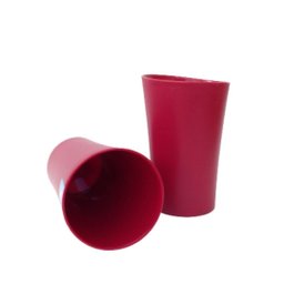 Kit 06 Copos Plastico Duro Resistente Bebidas 400Ml Vermelho - 2