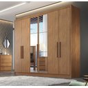 Ver imagem 2 de Guarda Roupa Casal com Espelho 6 Portas 6 Gavetas - Linea-cumaru - Móveis Novo Horizonte