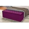 Baú Calçadeira Guarda Volumes Recamier Quarto Estofado:suede Roxo - 3
