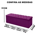 Ver imagem 4 de Baú Calçadeira Guarda Volumes Recamier Quarto Estofado:suede Roxo