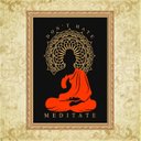 Ver imagem 1 de Quadro Moldura Dourada Buda Meditação 24x18cm:com Acetato