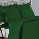 Ver imagem 3 de Kit Edredom Dupla Face + Jogo de Lençol Solteiro Nobre 4 Peças Malha 100% Algodão - Verde-