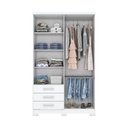 Ver imagem 6 de Guarda Roupa Solteiro 04 Portas 03 Gavetas Caju Henn Branco
