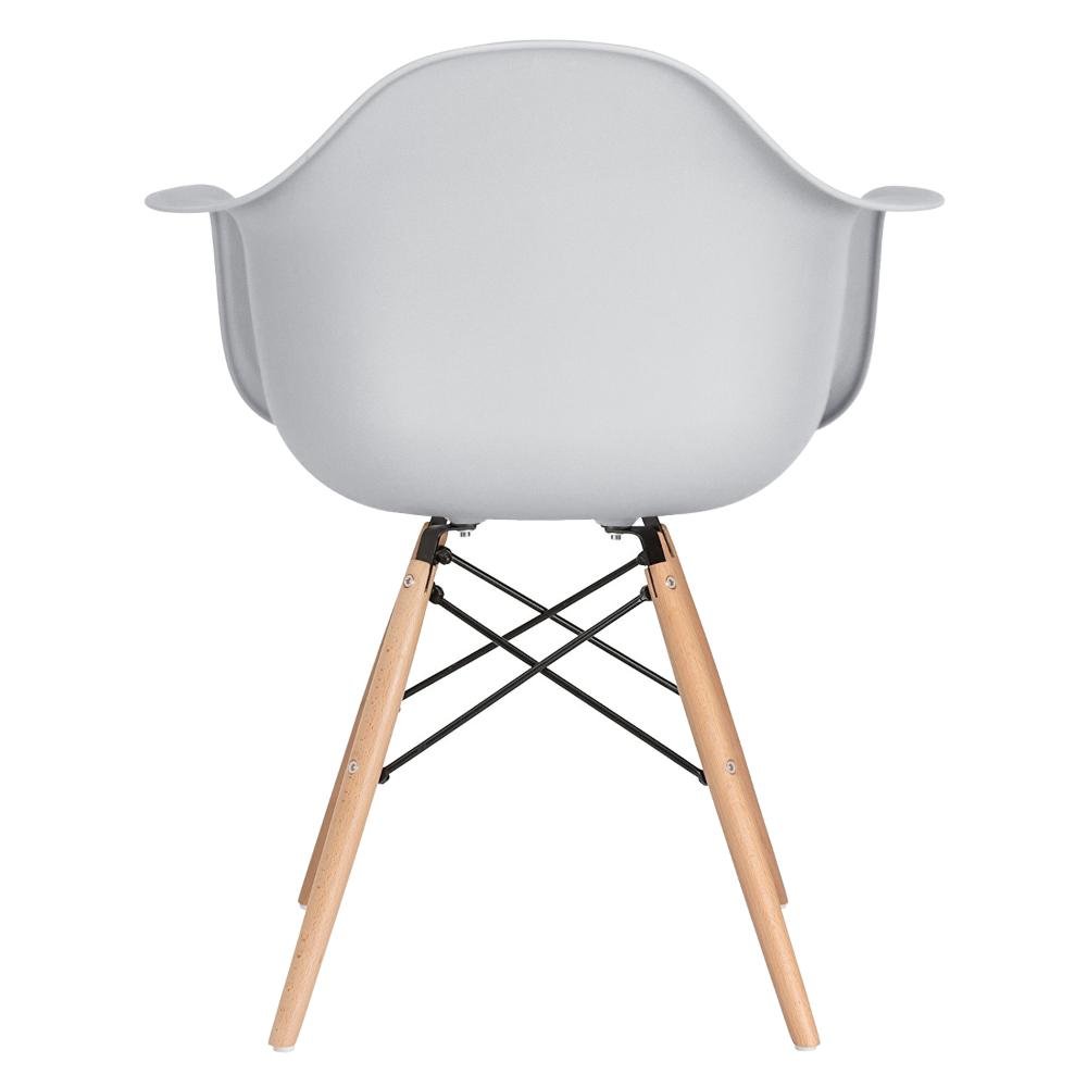 KIT - Mesa Eames com tampo de vidro 120 cm + 4 cadeiras Eiffel DAW Cinza claro - 7