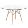 KIT - Mesa Eames com tampo de vidro 120 cm + 4 cadeiras Eiffel DAW Cinza claro - 3