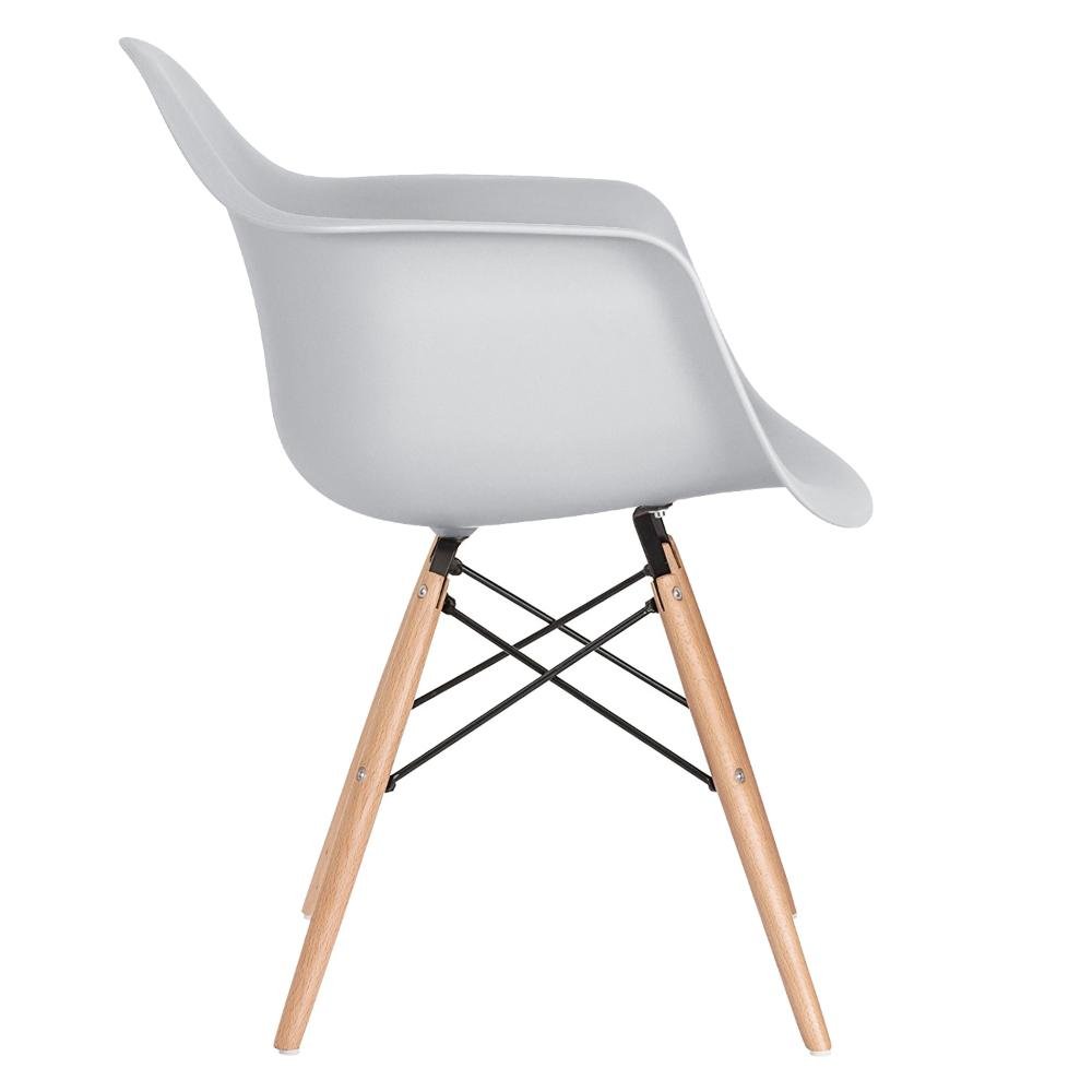 KIT - Mesa Eames com tampo de vidro 120 cm + 4 cadeiras Eiffel DAW Cinza claro - 6