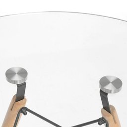 KIT - Mesa Eames com tampo de vidro 120 cm + 4 cadeiras Eiffel DAW Cinza claro - 4