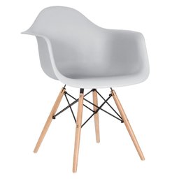 KIT - Mesa Eames com tampo de vidro 120 cm + 4 cadeiras Eiffel DAW Cinza claro - 5