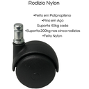Ver imagem 3 de Kit 5 Rodízios Giratório em Nylon para Cadeira de Escritório