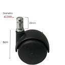 Ver imagem 2 de Kit 5 Rodízios Giratório em Nylon para Cadeira de Escritório