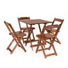 Conjunto Dobrável 70 X 70 com 4 Cadeiras Dobráveis Cor Imbuia Móveis Britz - 1