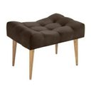 Ver imagem 1 de Puff Banqueta Retangular Marrom Pé Palito com Detalhe em Costura
