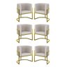 Kit 6 Cadeiras Poltrona Lua Corino Sala Quarto Gold Balaqui Cor:bege - 1