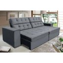 Ver imagem 1 de Sofá Retrátil e Reclinável 2,10m Suede Vancouver Cinza