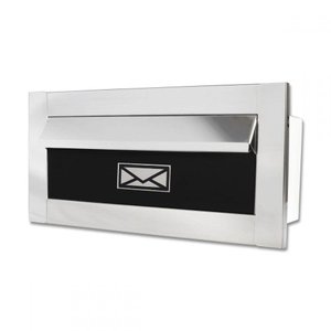 Caixa De Correio Inox espelh c/Tarja Preta 20cm profund
