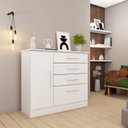 Ver imagem 1 de Cômoda para Quarto com Sapateira 4 Gavetas - Chicago-neve - Tcil Móveis