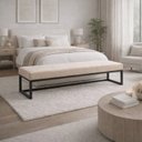 Ver imagem 1 de Puff para Quarto 100x40cm Veludo Ted Bege/Preto