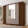 Guarda Roupa Casal Porta Frisada e Espelho 6 Portas 6 Gavetas Suburban - 1