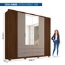 Guarda Roupa Casal Porta Frisada e Espelho 6 Portas 6 Gavetas Suburban - 5